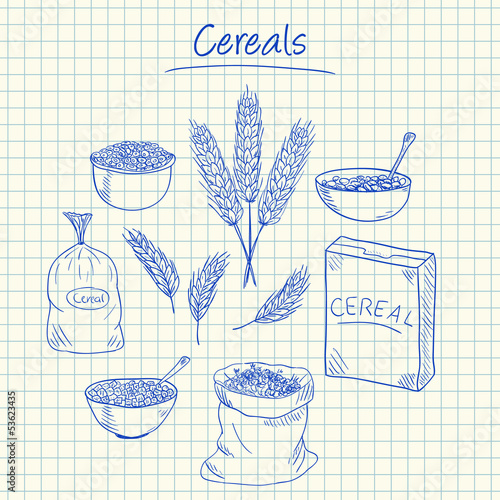 Cereals doodles - squared paper