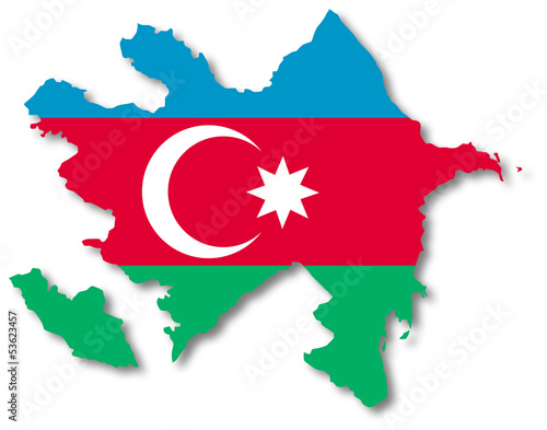 Carte / drapeau de l'Azerbaidjan