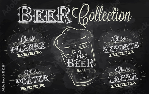 Names of different types of beer chalk