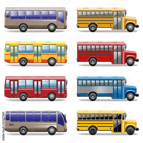 Vector bus icons photo