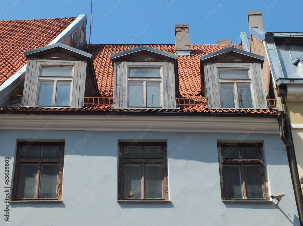 Red roof and dormers (Riga, Latvia)