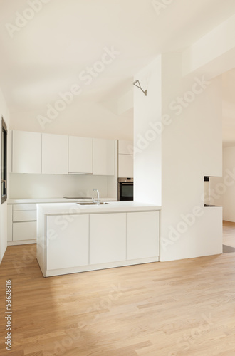 interior new house  modern white kitchen