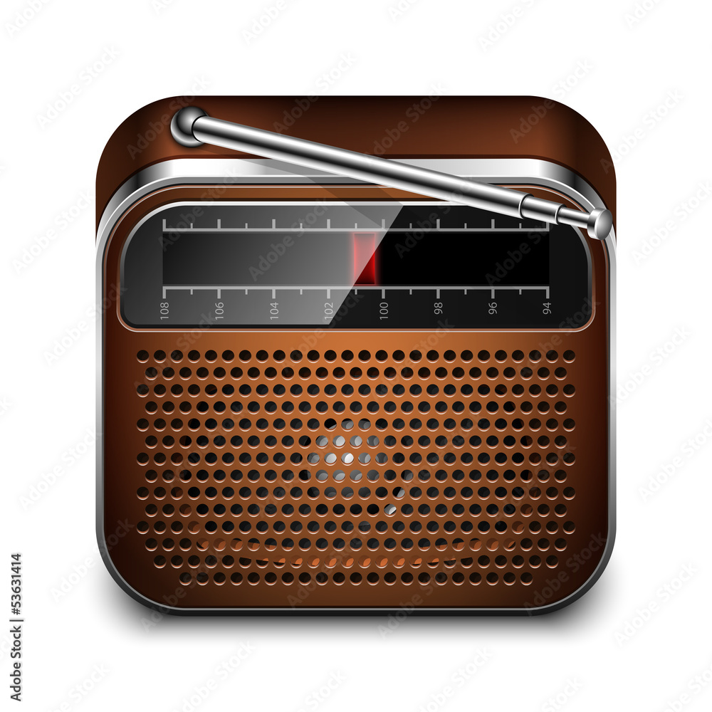 Fototapeta premium Retro Radio App Icon