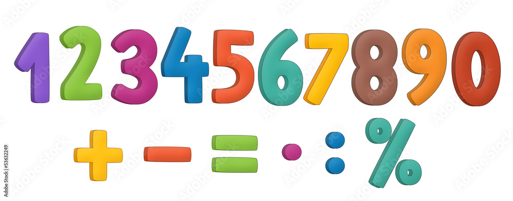 The cartoon alphabet - numbers - for the children The cartoon alphabet - numbers - for the children