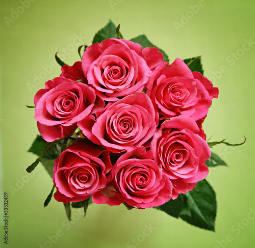 Round bouquet of roses