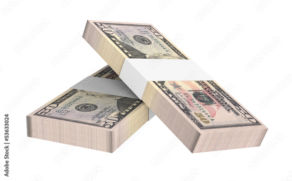 Dollars money isolated on white. 3D photo rendering. Dollars money isolated on white. 3D photo rendering.