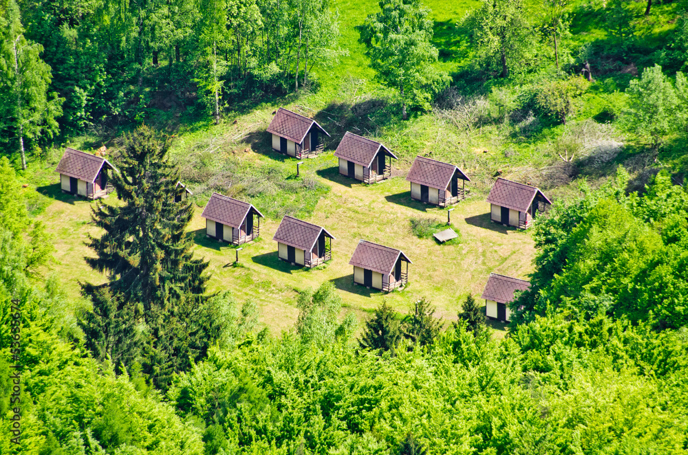 Holiday bungalows in the forest