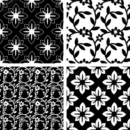 Black and white decorative patterns collection