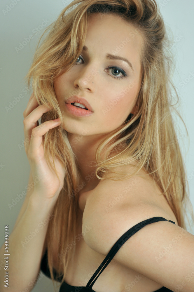 Closeup portrait of young model with minimum makeup Closeup portrait of young model with minimum makeup
