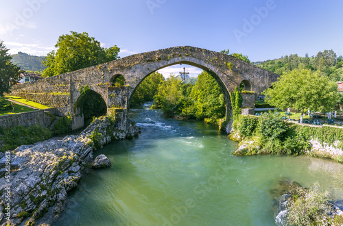 Roman stone bridge in Cangas de Onis photo