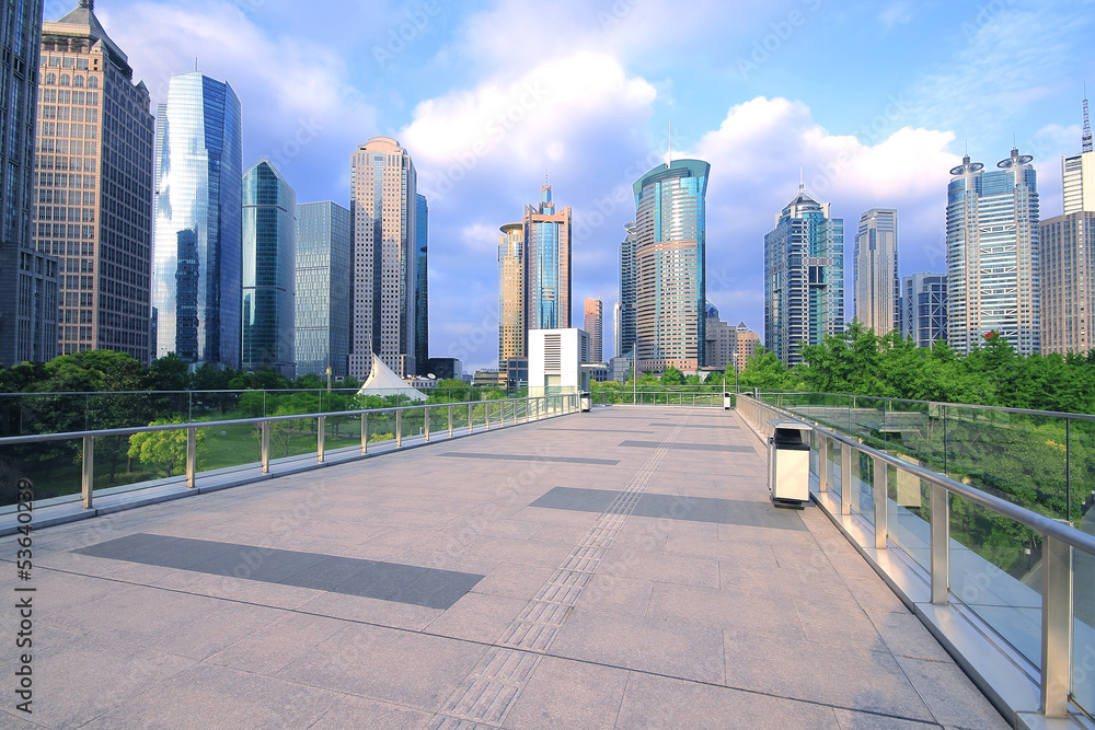 Naklejka premium Shanghai Lujiazui city building landscape