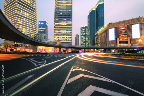 Shanghai Lujiazui highway at night