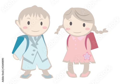 入学式　a　boy and a girl