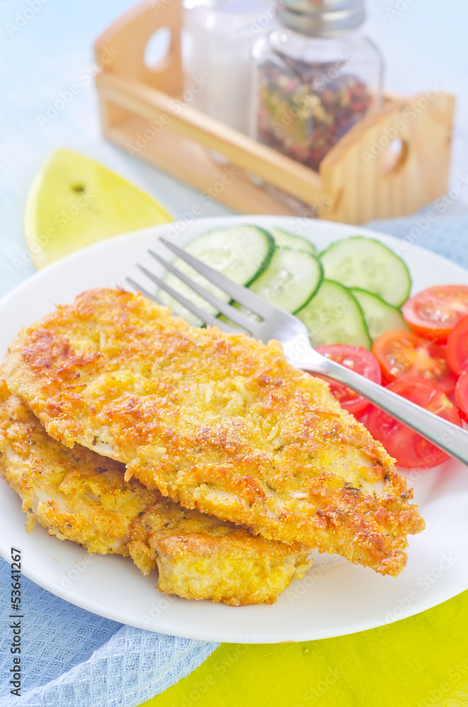 fried chicken with vegetables fried chicken with vegetables
