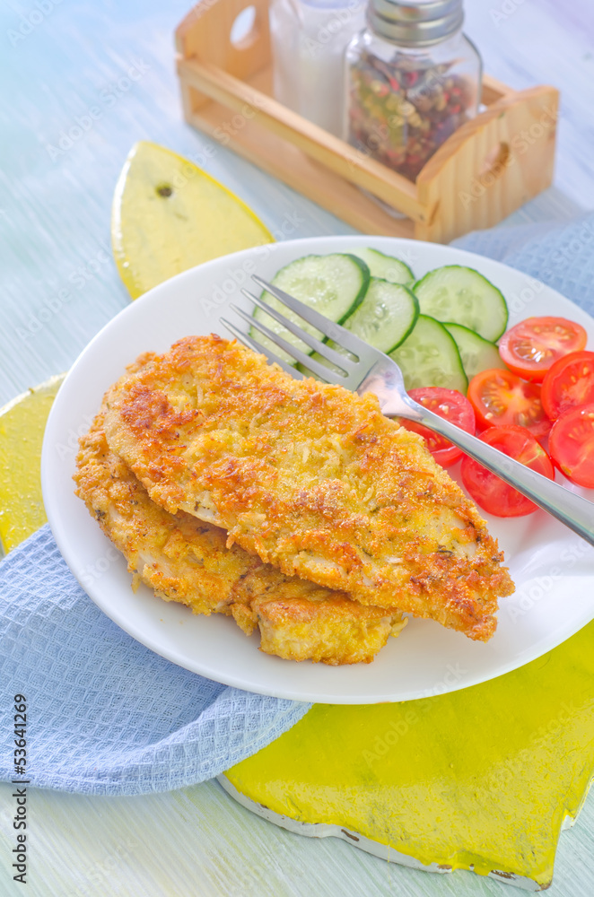 fried chicken with vegetables fried chicken with vegetables