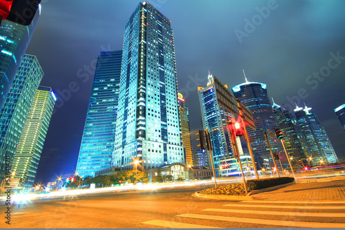 Shanghai Lujiazui Finance & City Buildings Urban night landscape photo