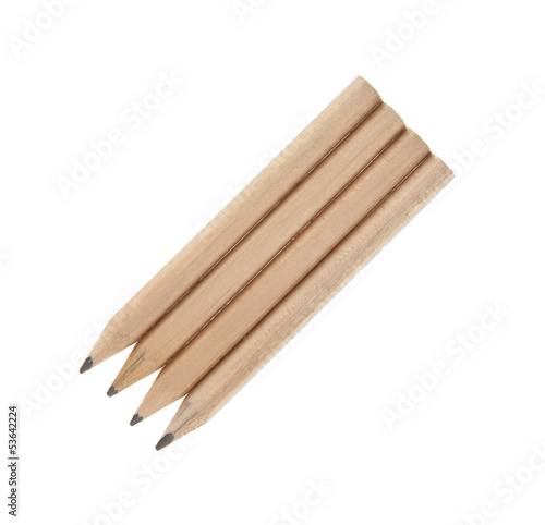 Four short pencils isolated