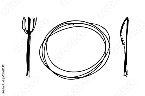 Messer und Gabel - mit Teller