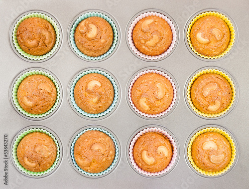 Cashew Cupcakes in Baking Tray