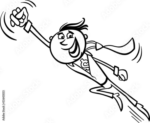 businessman superhero cartoon illustration