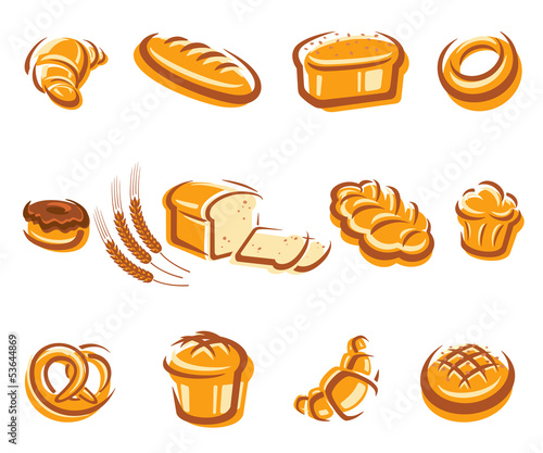 Bread set. Vector