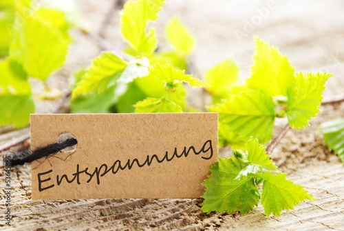label with Entspannung