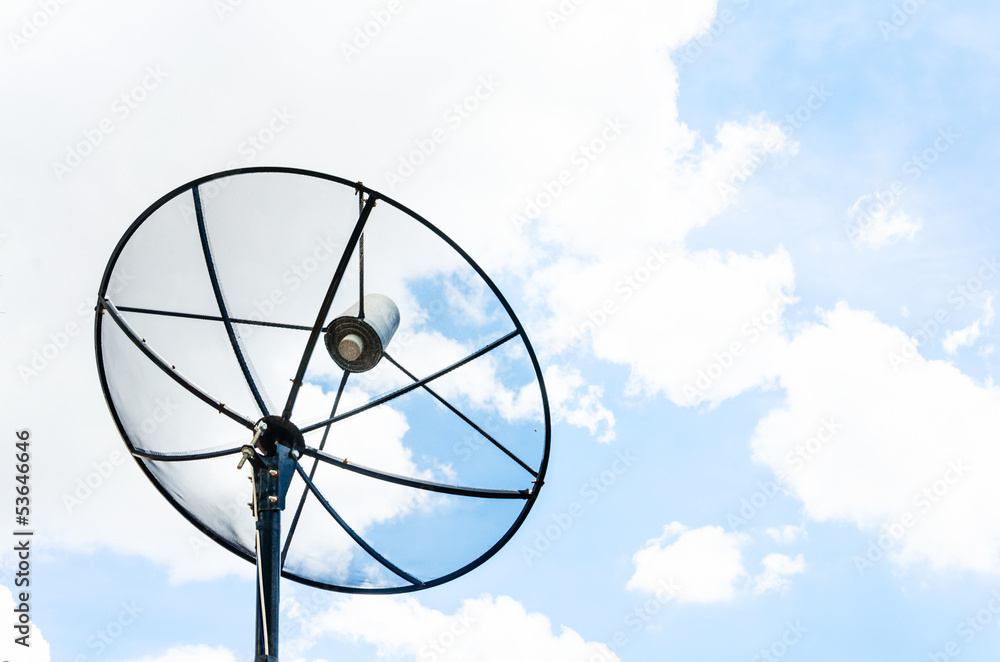Satellite dish on the sky