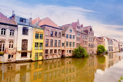 Channel in center of Ghent  Belgium