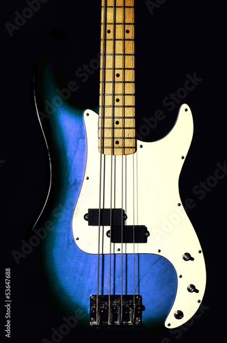 bass guitar on a black background