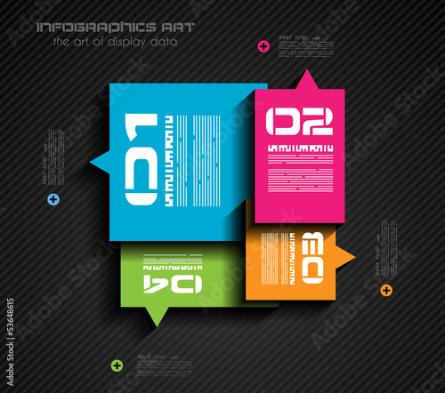 Infographic design template with paper tags.