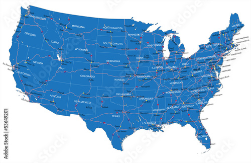 U.S.A. road map