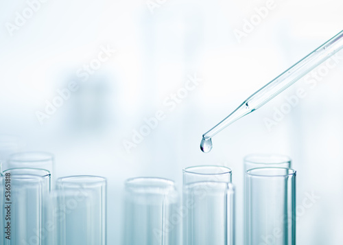 Liquid drop from pipette to test tube
