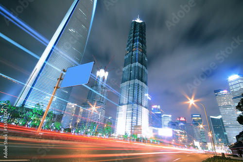 Photography Highway at night with light trails in shanghai China