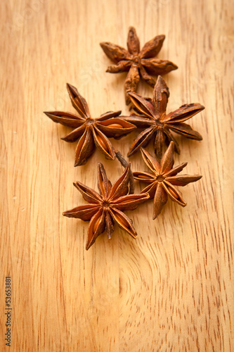 Asterisks anise on the board