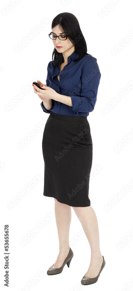 Business Woman Looking at Cellular Phone Business Woman Looking at Cellular Phone