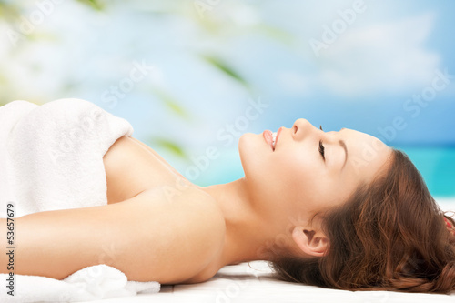 woman on resort in spa