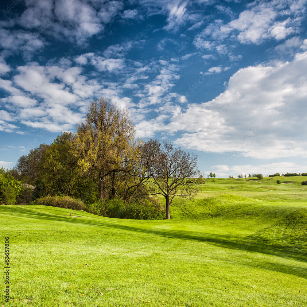 Fototapeta premium Golf course on the hills