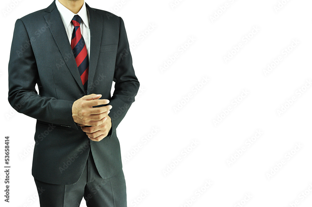 Businessman wearing suit standing in white background Businessman wearing suit standing in white background
