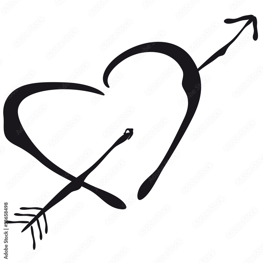 Pfeil durchs Herz Liebe Adobe Stock