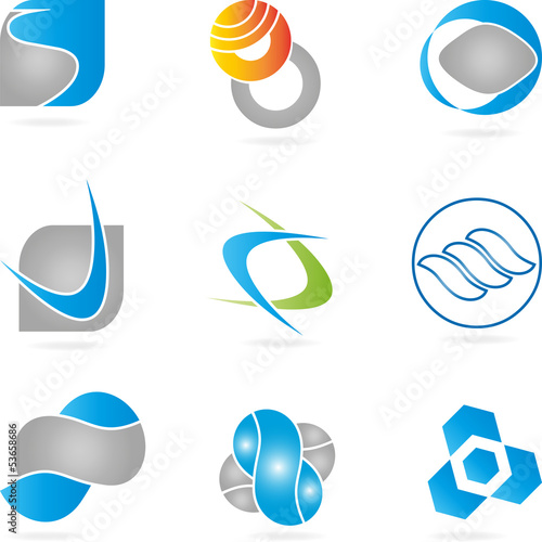Logo, Abstract Design Elements,  2D and 3D