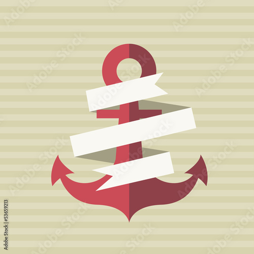 card with an anchor and a tape