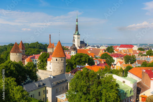 Panoramic view of Tallinn from the Castle