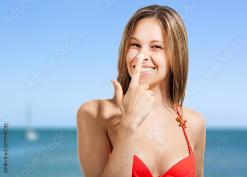 Woman in bikini at the sea
