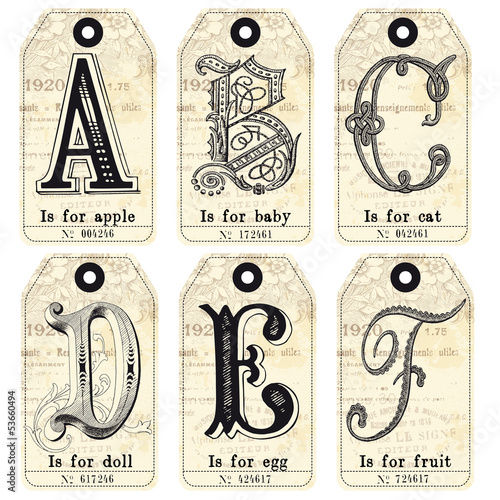 English tags alphabet