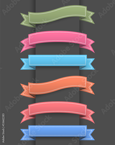 Set of color ribbon banner