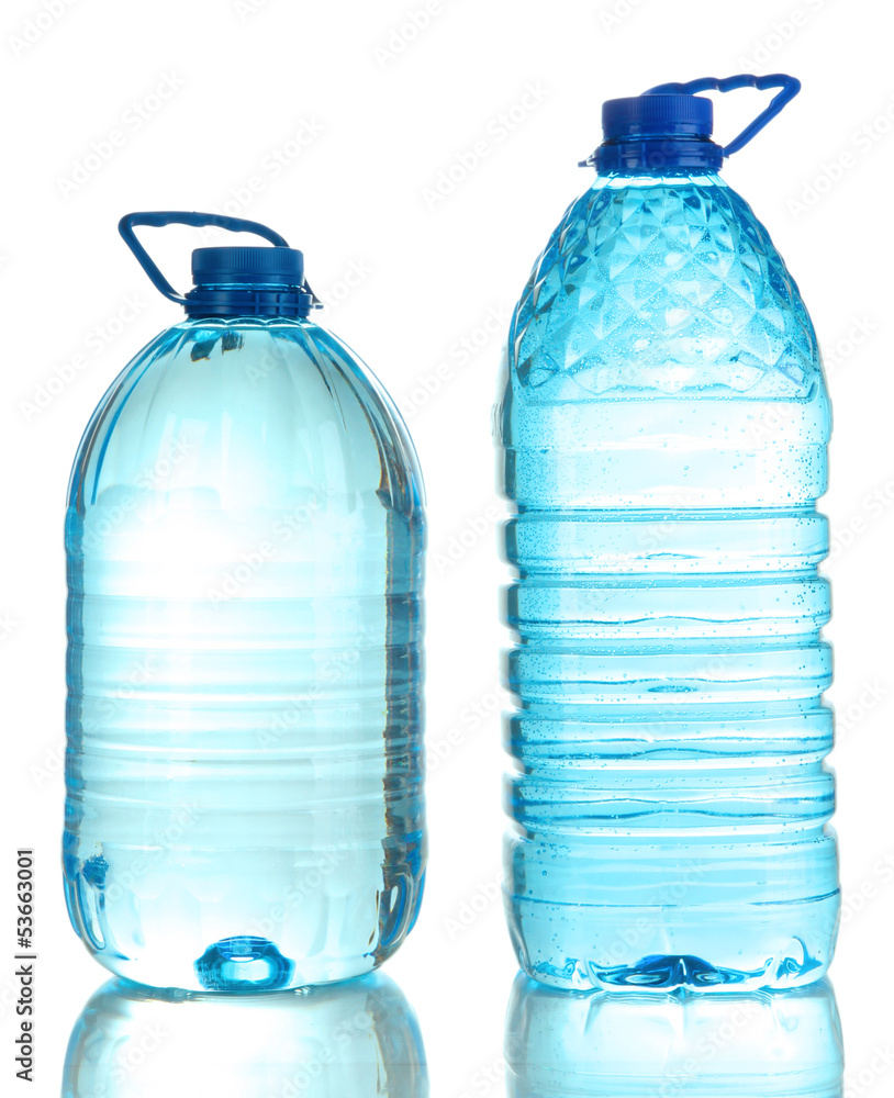 Different water bottles isolated on white Different water bottles isolated on white
