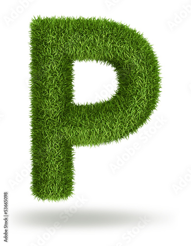 Natural grass letter P
