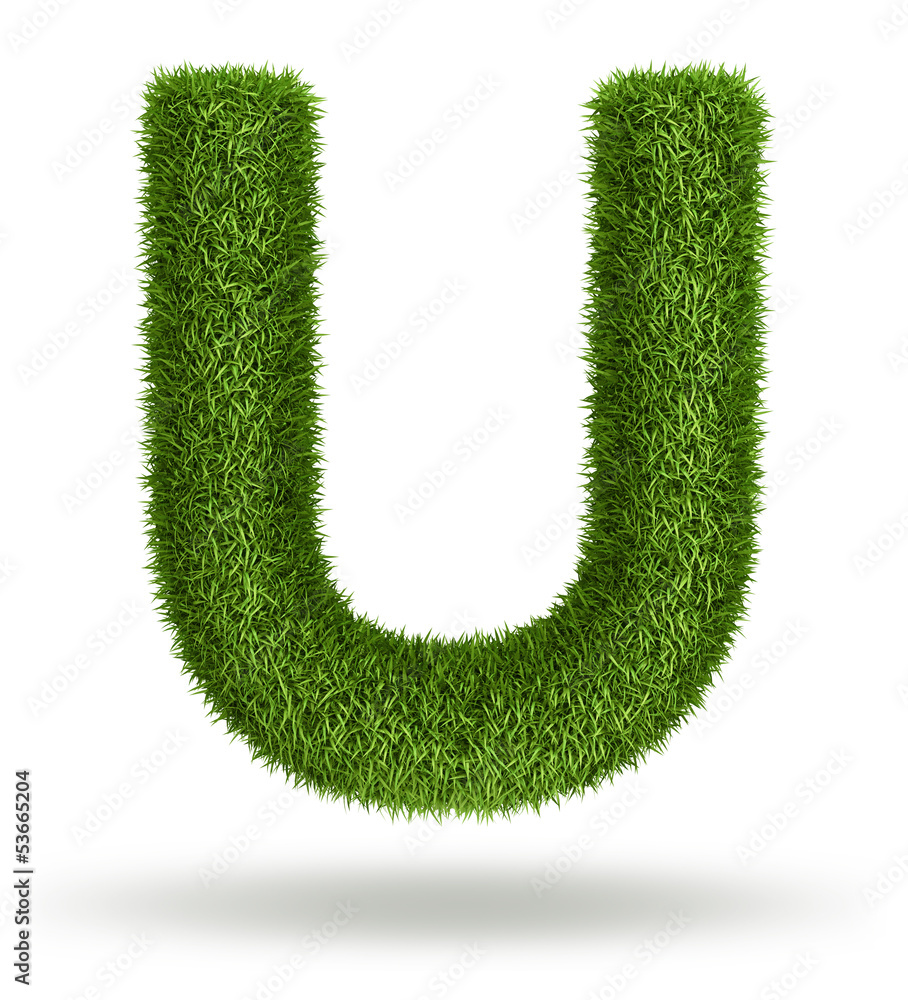 Natural grass letter U Natural grass letter U