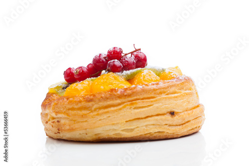 beautiful pastry cake, isolated on white