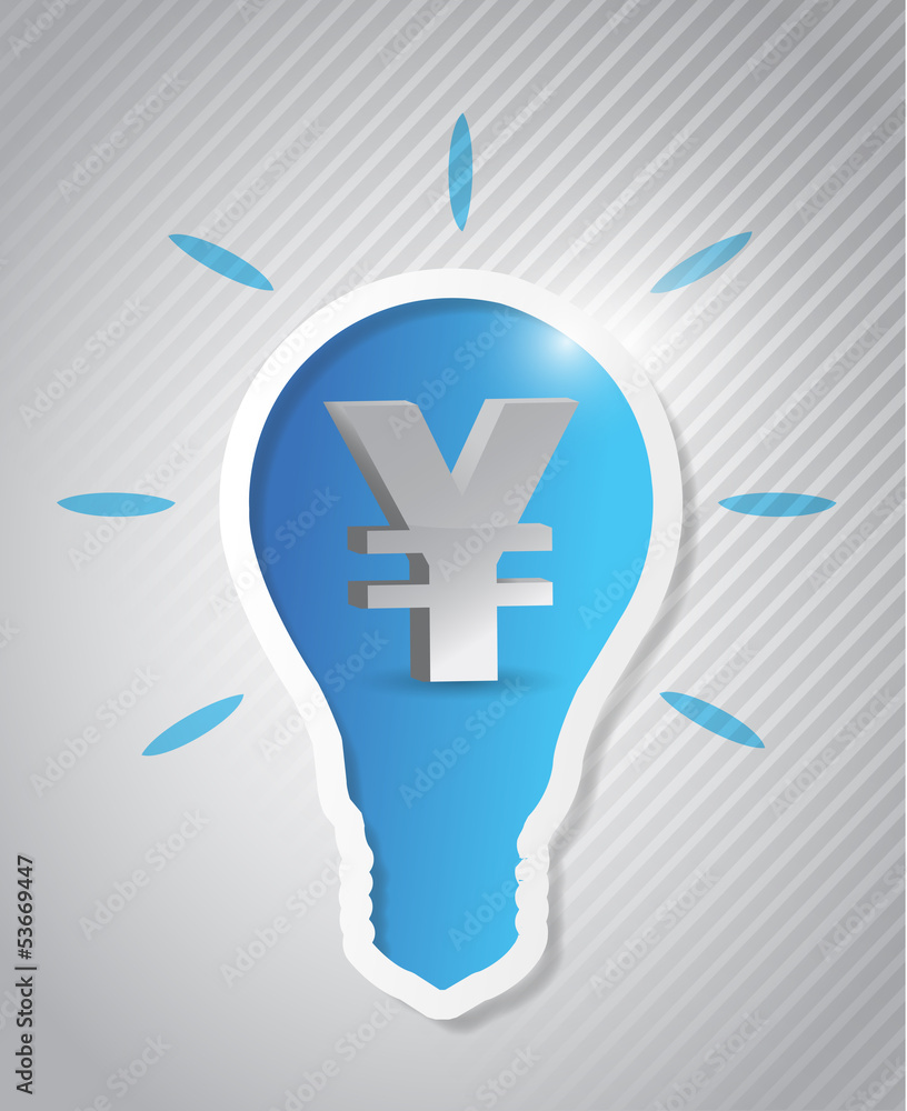 Obraz premium yen idea light bulb cut out